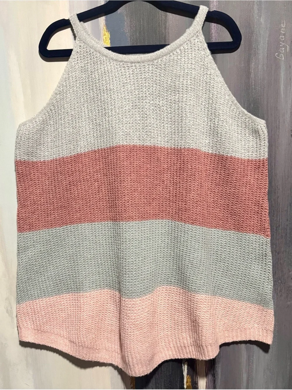 NWT Coco + Carmen Colorblock Sweater Tank S/M Textured Knit Coastal Grandmother